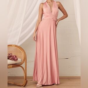 Lulus blush pink convertible maxi dress